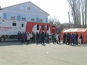 Мобильный пункт сдачи крови. Фото АС Байкал ТВ