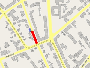Закрытый участок улицы Марата на карте IRK.ru