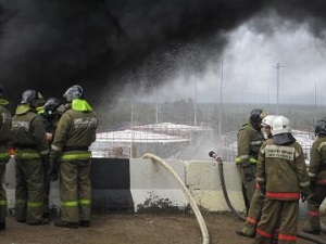 На месте возгорания. Фото пресс-службы ГУ МЧС России по Иркутской области