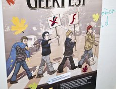 Афиша Осеннего GeekFestа. Фото Степана Легачева