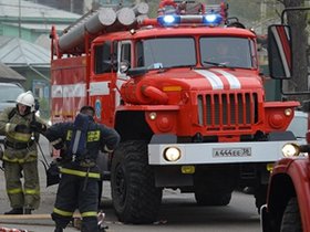 Пожарная машина. Фото предоставлено пресс-службой ГУ МЧС России по Иркутской области