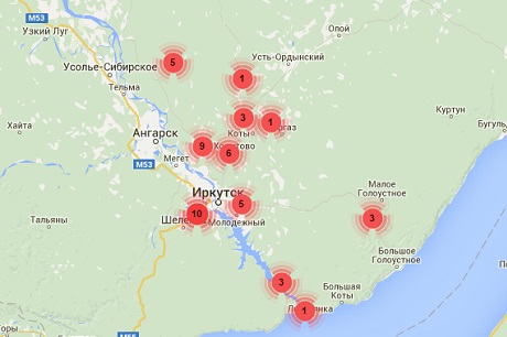 Карта нарушений. Скриншот сайта www.kartanarusheniy.org