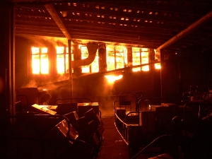 Пожар на складе Главпочтамта. Фото ГУ МЧС России по Иркутской области