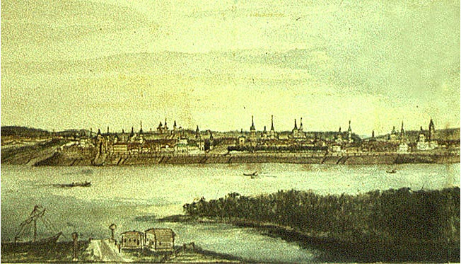 Вид Иркутска 18-го века