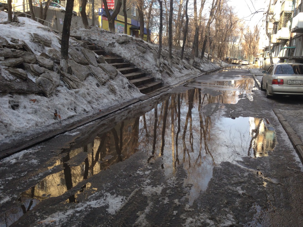 Возле детского сада на Колхозной, 20. Фото Екатерины Щербелевой