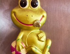 На холодильнике Елены также «живут» лягушки-магнитики.