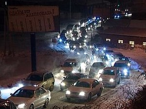 Пробки в Иркутске. Фото АС Байкал ТВ.