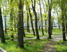 Сквер у аэровокзала, 1994 год. Фото Ильи Ожегова.