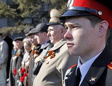 Торжественная встреча участников автопробега.