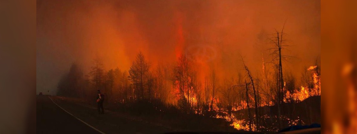 Лесной пожар под Братском. Фото из группы «Удивительный Братск»
