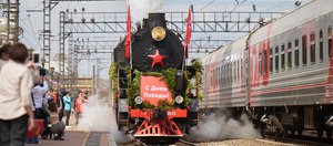В Иркутске торжественно встретили «Поезд Победы»