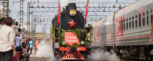 В Иркутске торжественно встретили «Поезд Победы»