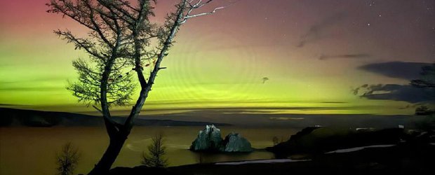Полярное сияние в Иркутской области
